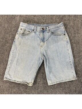 Wrangler Mens Relaxed Fit Denim Shorts Light Wash Blue Cotton 606W4LT Size 32